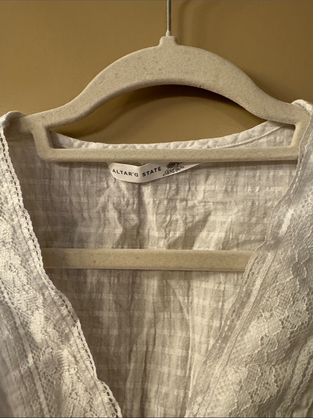 Altar’d State Peplum Top with Black Tie - Picture 2 of 4
